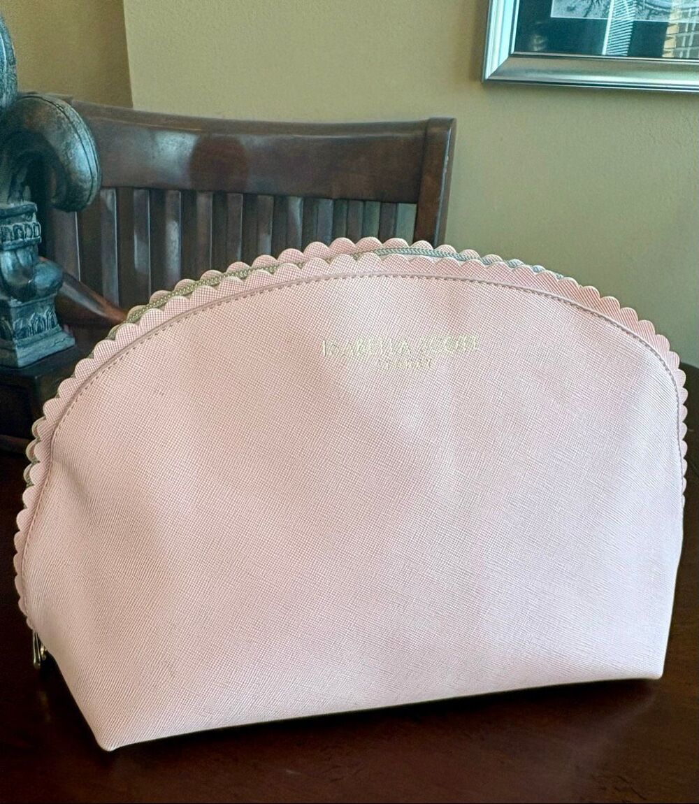 Isabella Scott Sydney - Large Zip-Around Cosmetic Case in Coral Faux Leather